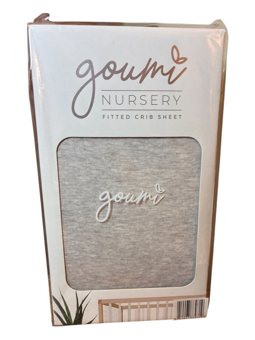 Goumi BAMBOO & ORGANIC COTTON Nursery Fitted Crib Sheet GRAY Standard 52”x28”